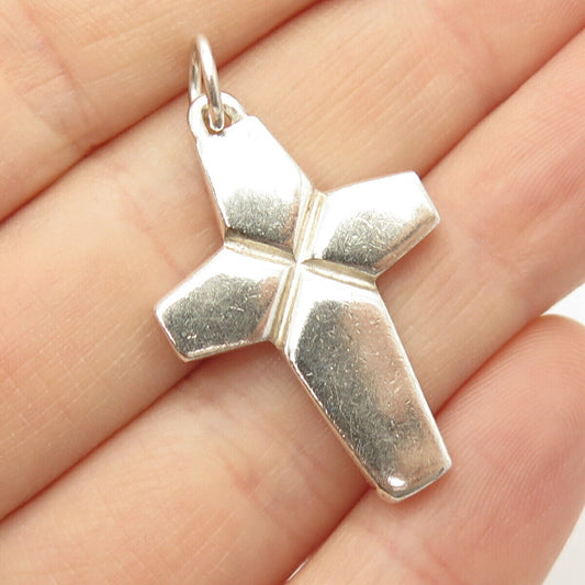 925 Sterling Silver Vintage Religious Cross Pendant