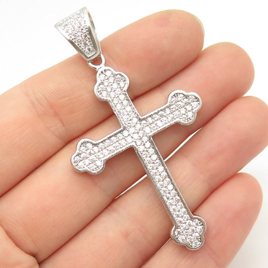 925 Sterling Silver C Z Cross Pendant