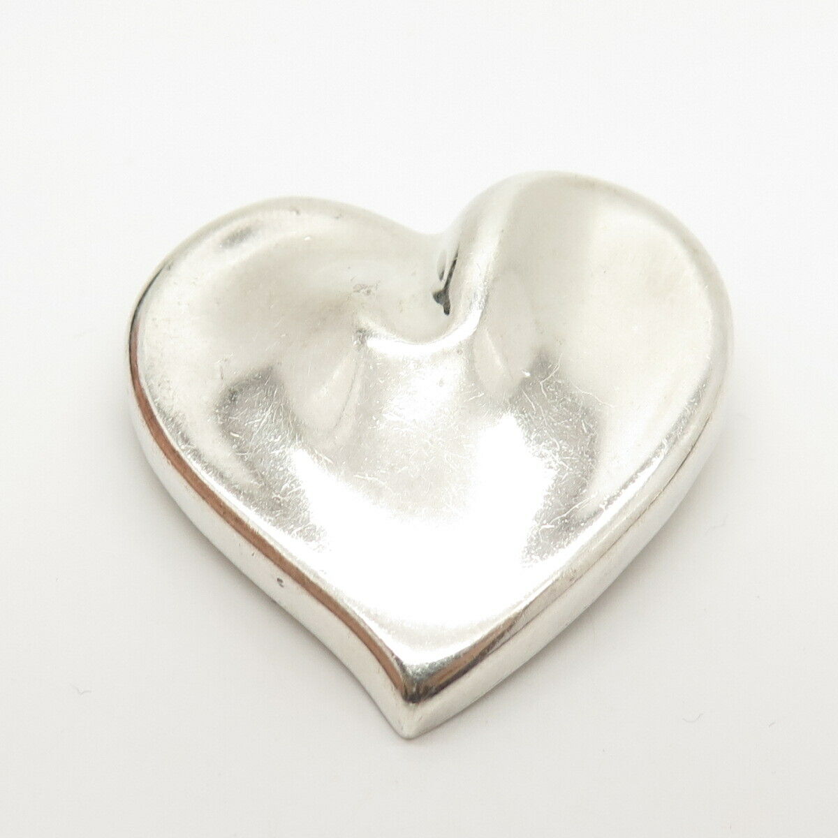 925 Sterling Silver Vintage Mexico Heart Slide Pendant / Pin Brooch