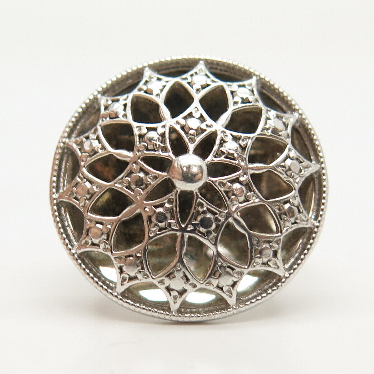 925 Sterling Silver Ornate Wide Ring Size 5 3/4