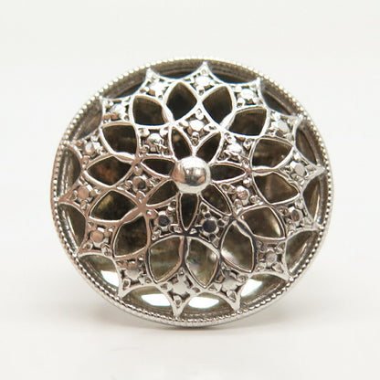 925 Sterling Silver Ornate Wide Ring Size 5 3/4