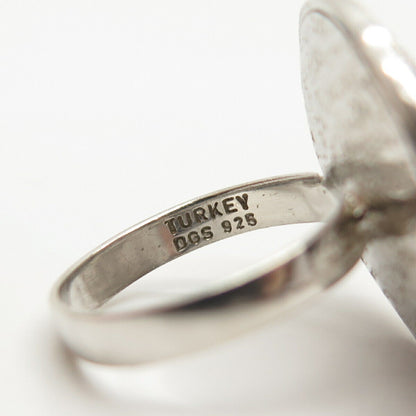 925 Sterling Silver Ornate Wide Ring Size 5 3/4