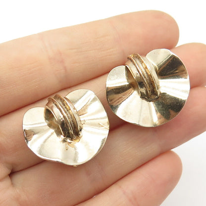 925 Sterling Silver Gold Plated Antique Circle Cufflinks