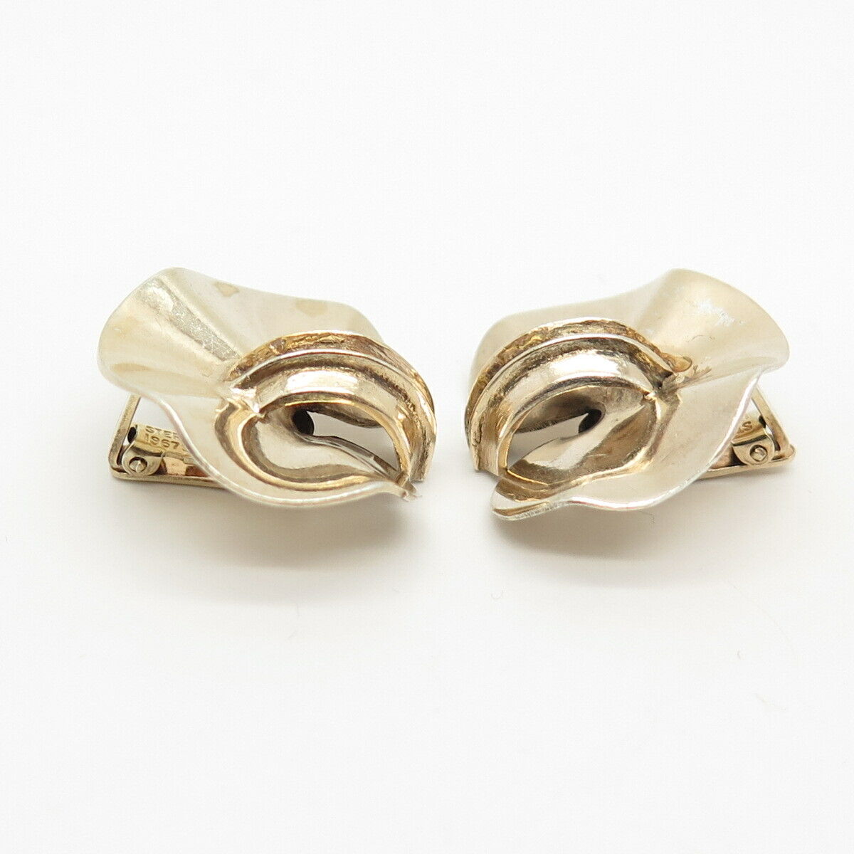 925 Sterling Silver Gold Plated Antique Circle Cufflinks