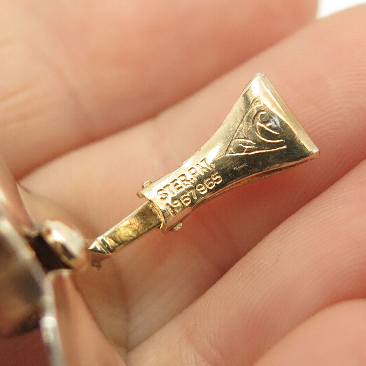 925 Sterling Silver Gold Plated Antique Circle Cufflinks