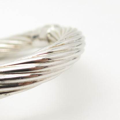 925 Sterling Silver Twisted Modernist Bangle Bracelet 7"