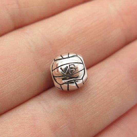 925 Sterling Silver Chamilia "VB" Ball Bead Charm