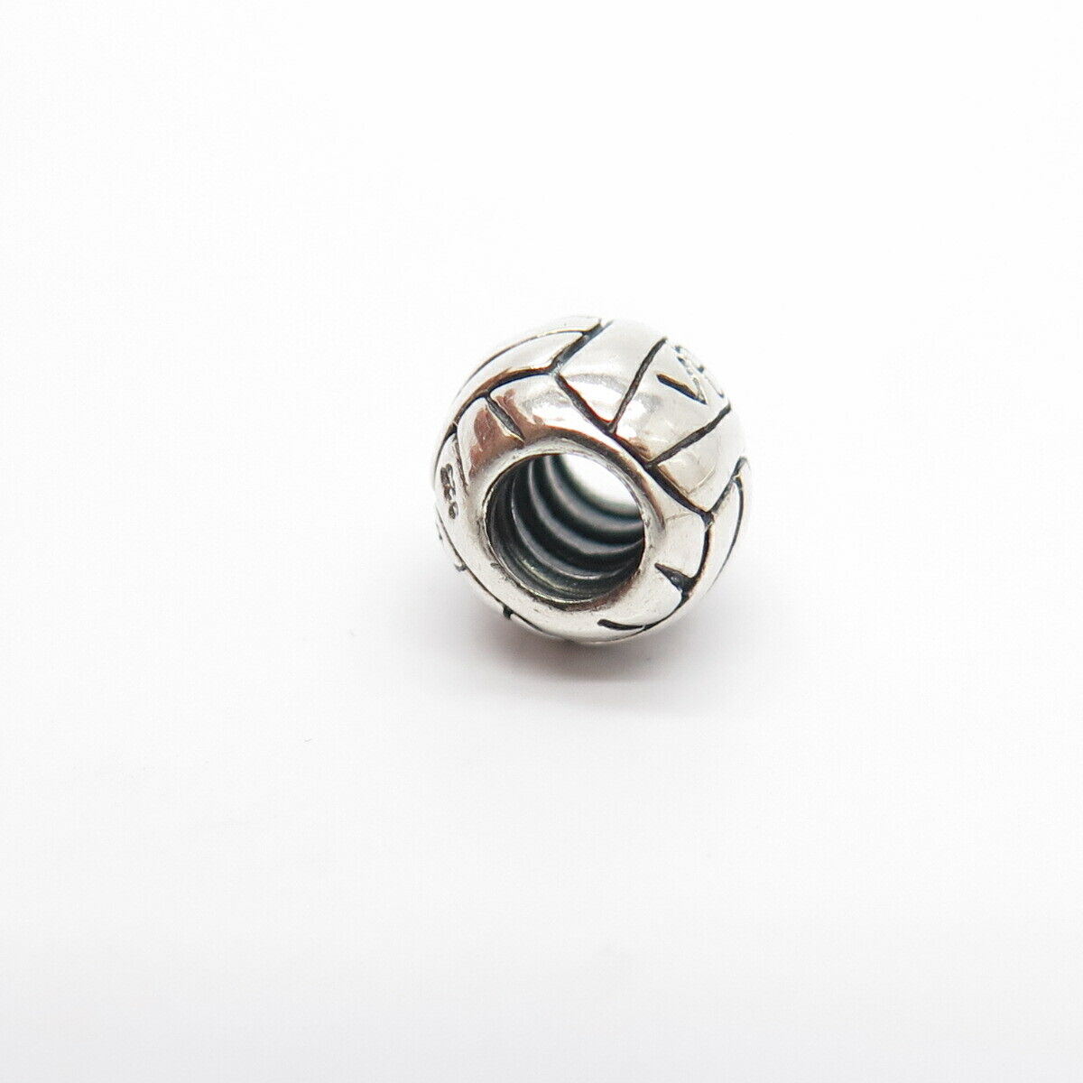 925 Sterling Silver Chamilia "VB" Ball Bead Charm