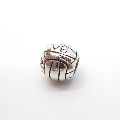 925 Sterling Silver Chamilia "VB" Ball Bead Charm