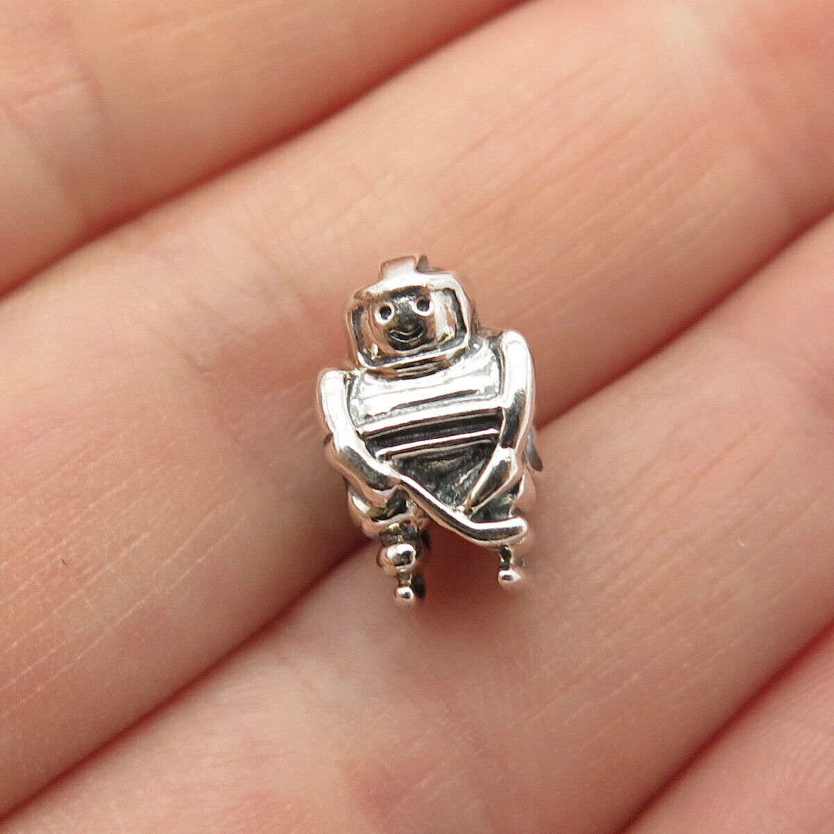 925 Sterling Silver Chamilia Hockey Player Bead Charm