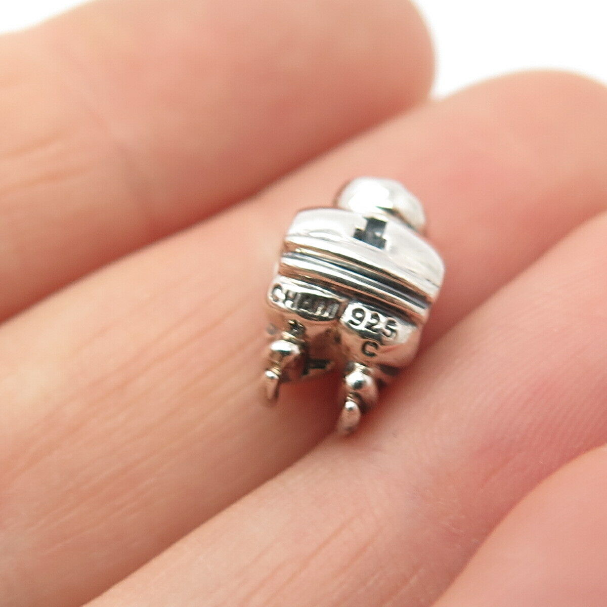 925 Sterling Silver Chamilia Hockey Player Bead Charm