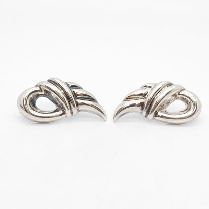 925 Sterling Silver Vintage Mexico Knot Earrings