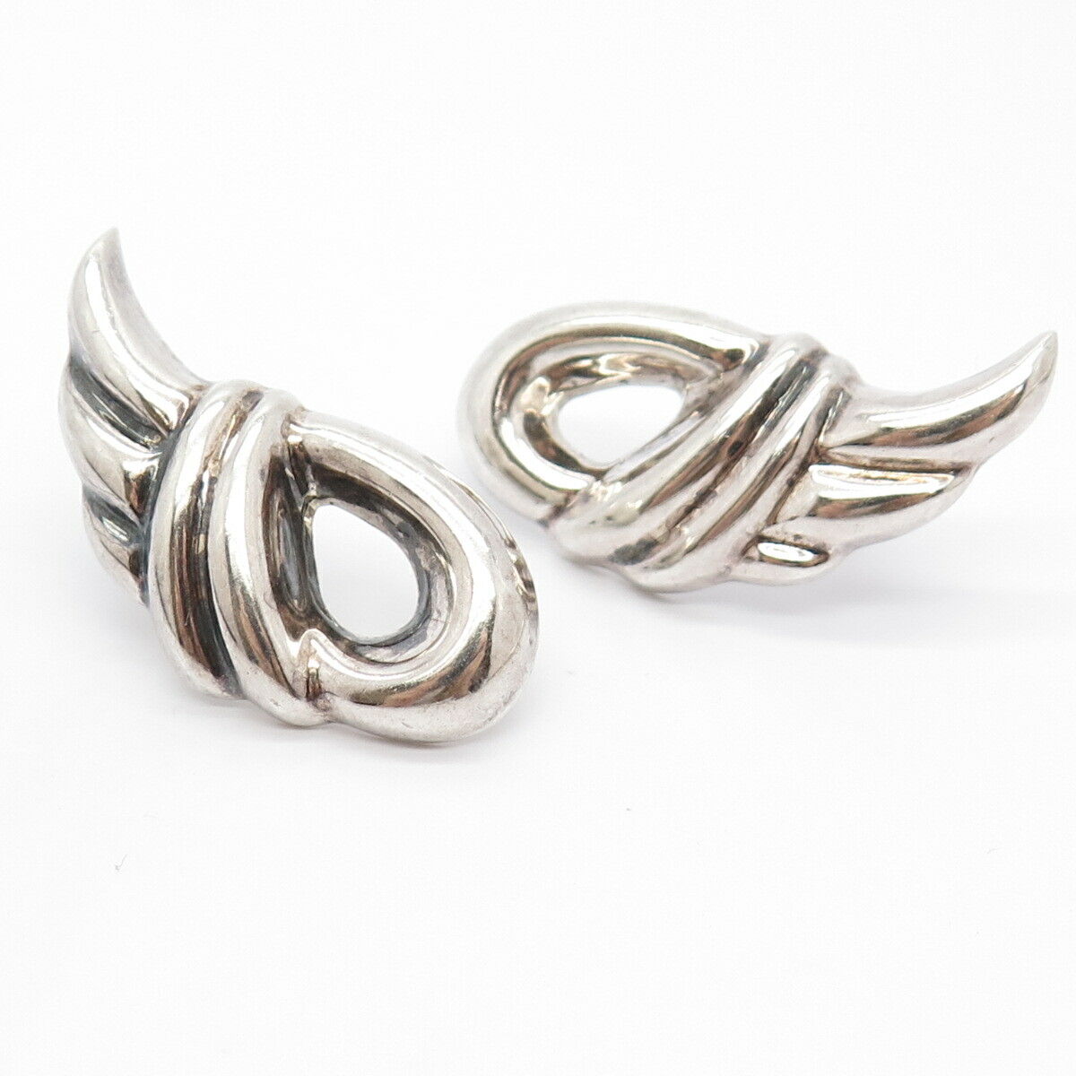 925 Sterling Silver Vintage Mexico Knot Earrings