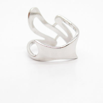 925 Sterling Silver Abstract Ring Size 8 1/4