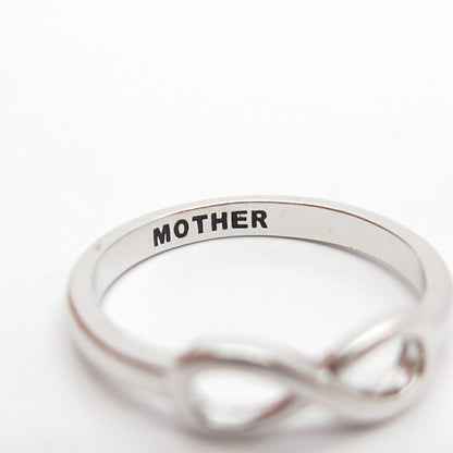 925 Sterling Silver Infinity "Mother" Ring Size 7 3/4