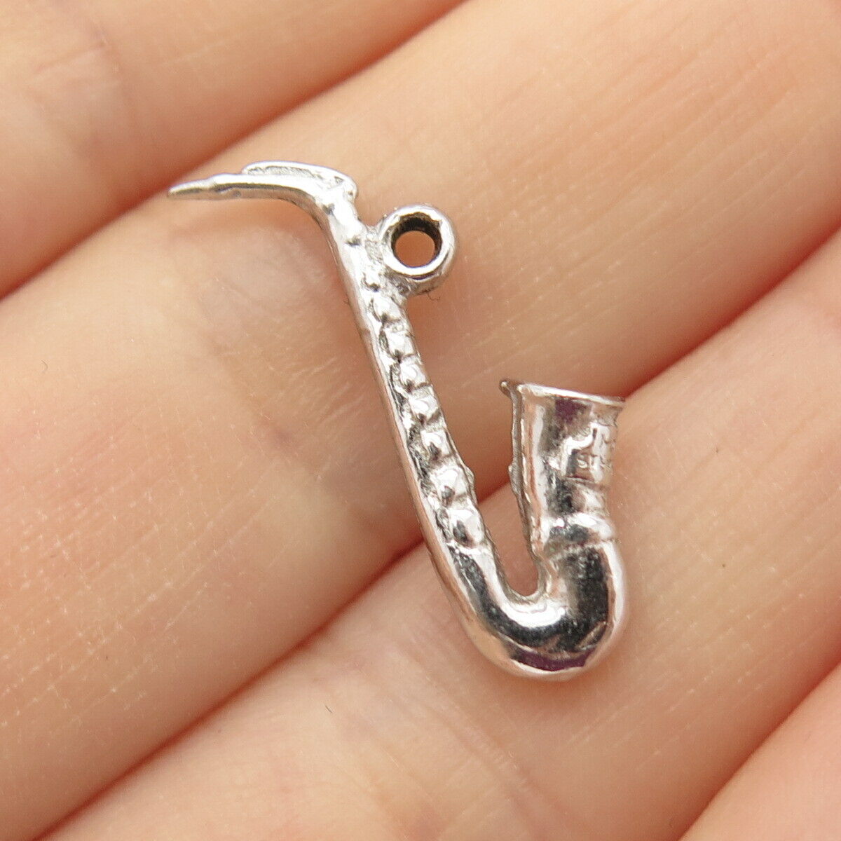 925 Sterling Silver Vintage Trumpet Musical Instrument Slide Charm Pendant