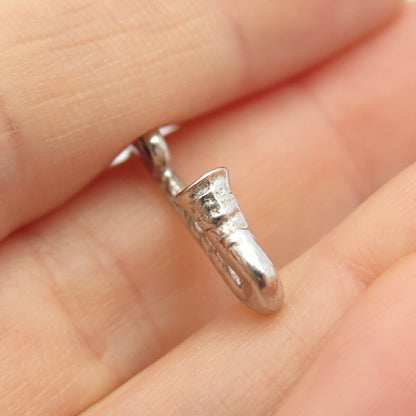 925 Sterling Silver Vintage Trumpet Musical Instrument Slide Charm Pendant