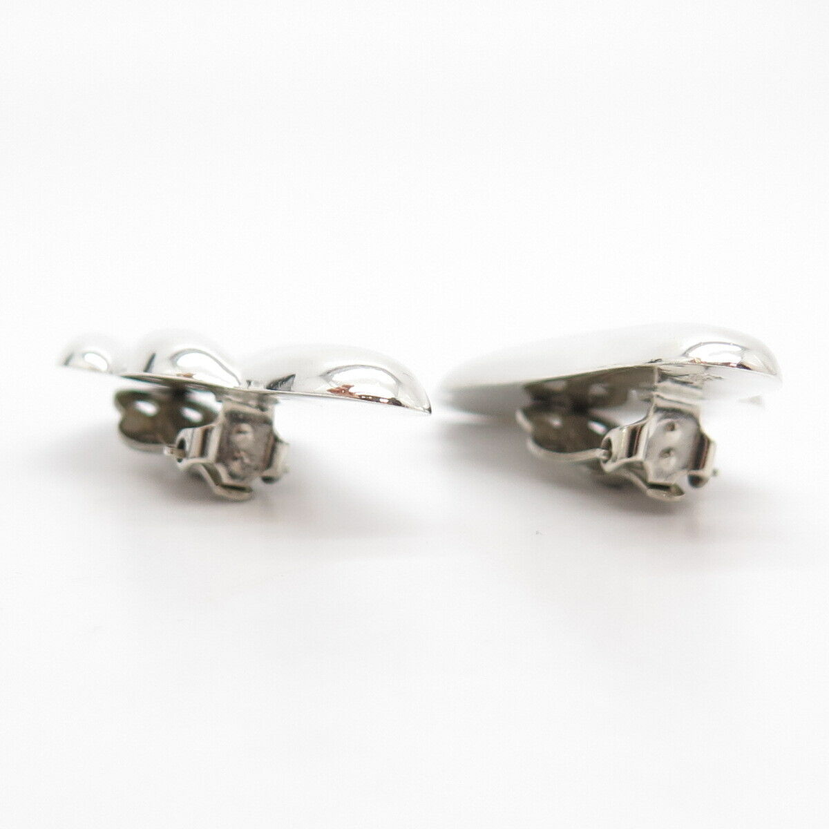 925 Sterling Silver Vintage Puffy Wings Clip On Earrings