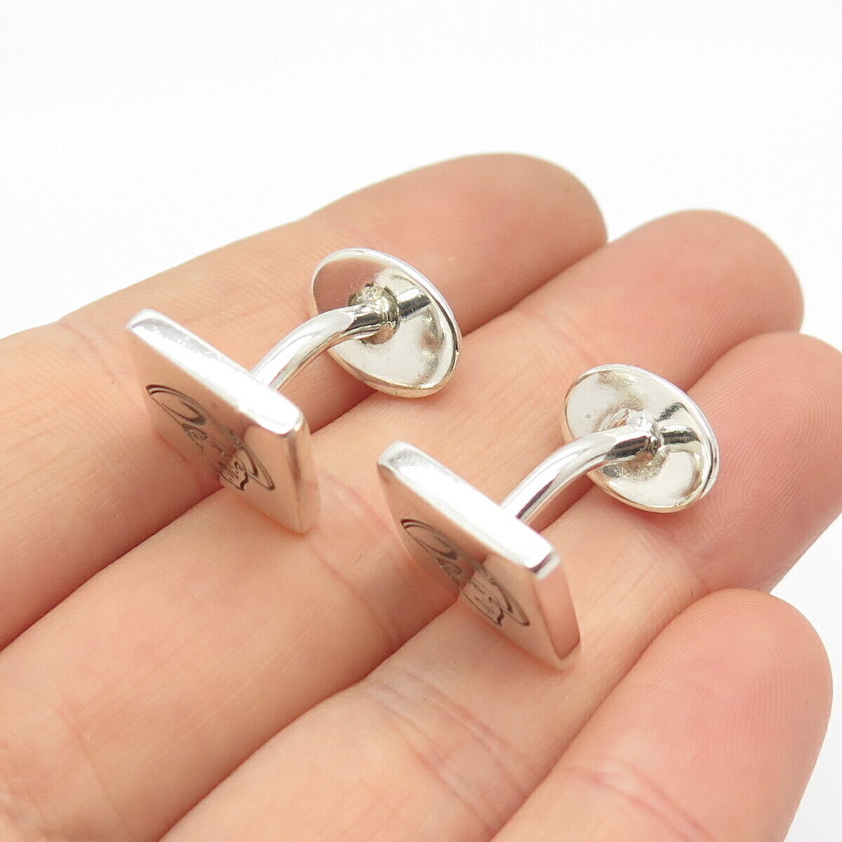 925 Sterling Silver Vintage Ringware Man in Hat Cufflinks