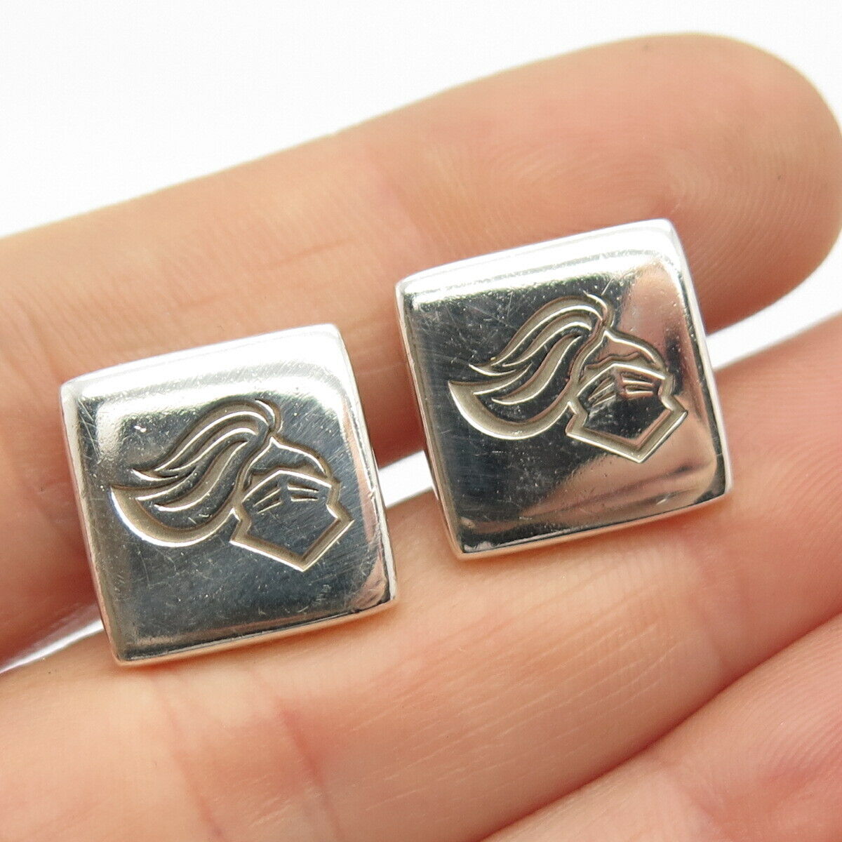 925 Sterling Silver Vintage Ringware Knight's Helmet Cufflinks