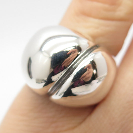 925 Sterling Silver Vintage Modernist Ring Size 5 3/4