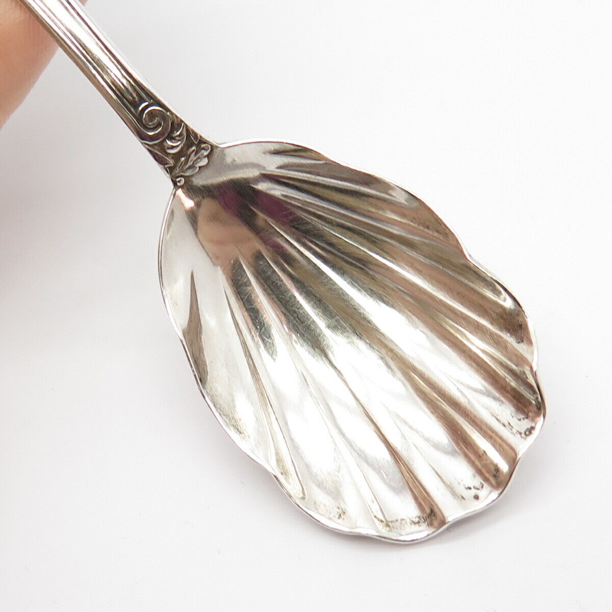 800 Silver Antique Floral Sugar Sifter Spoon