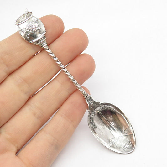 925 Sterling Silver Antique "Boston Baked Beans" Demitasse Spoon