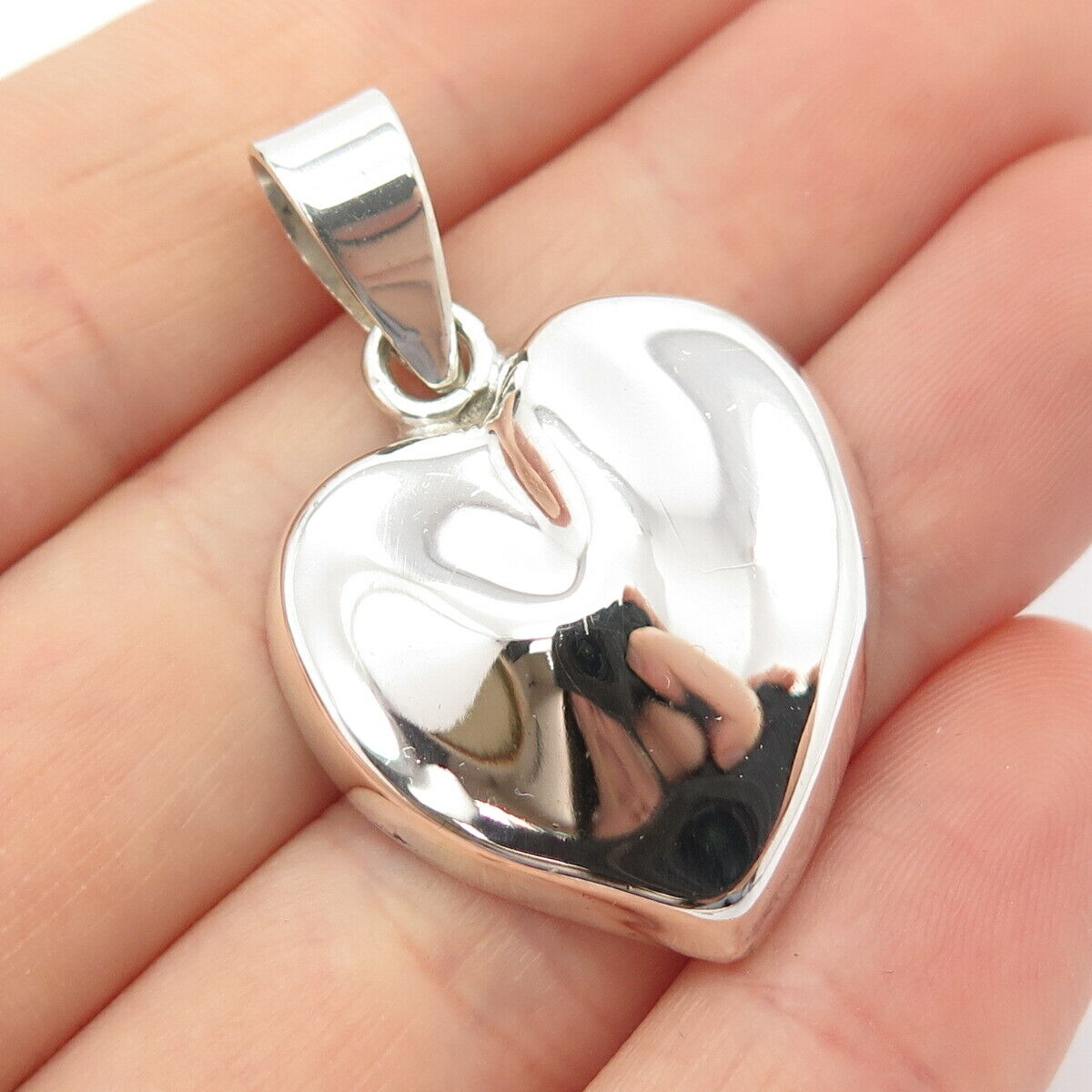 925 Sterling Silver Vintage Mexico Heart Pendant