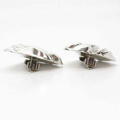 925 Sterling Silver Vintage Mexico Shell Clip On Earrings