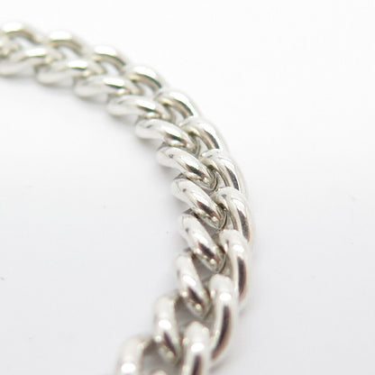 925 Sterling Silver Antique Cuban Link Bracelet w/Chain 7"