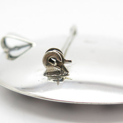 925 Sterling Silver Vintage Mexico Tribal Cutout Pin Brooch / Pendant