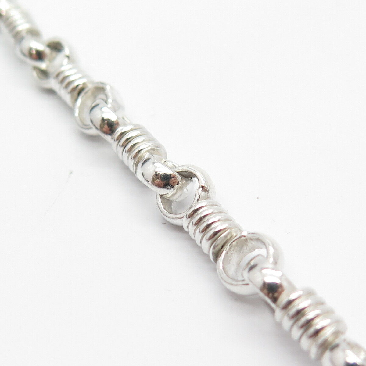 925 Sterling Silver Vintage Spring / Spiral Link Bracelet 6 3/4"