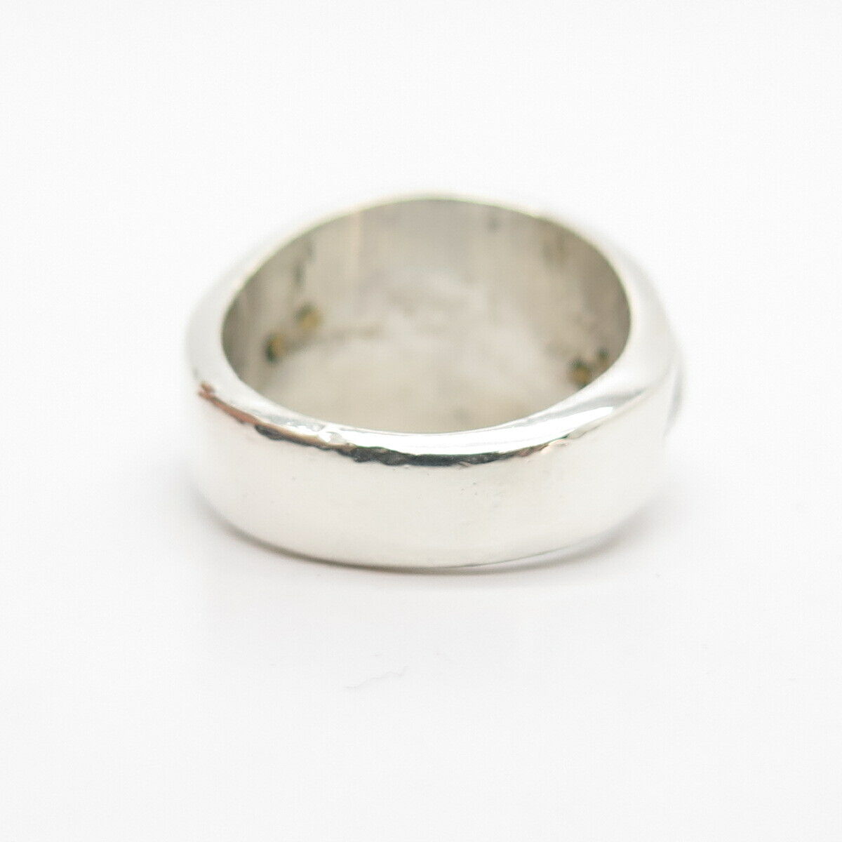 925 Sterling Silver 2-Tone Vintage Mexico Twisted Accent Ring Size 7