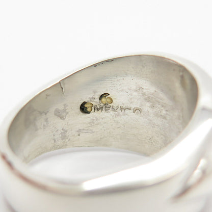 925 Sterling Silver 2-Tone Vintage Mexico Twisted Accent Ring Size 7