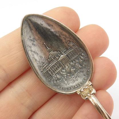 800 Silver Antique "Reichstag / Reichstagsgebäude" Tea Spoon