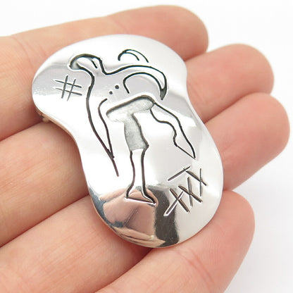 925 Sterling Silver Vintage Mexico Tribal Warrior Pin Brooch