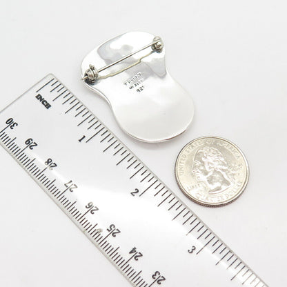 925 Sterling Silver Vintage Mexico Tribal Warrior Pin Brooch