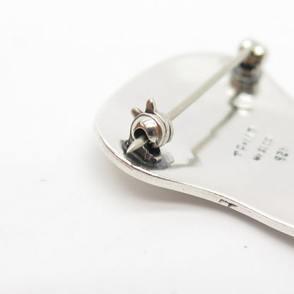 925 Sterling Silver Vintage Mexico Tribal Warrior Pin Brooch