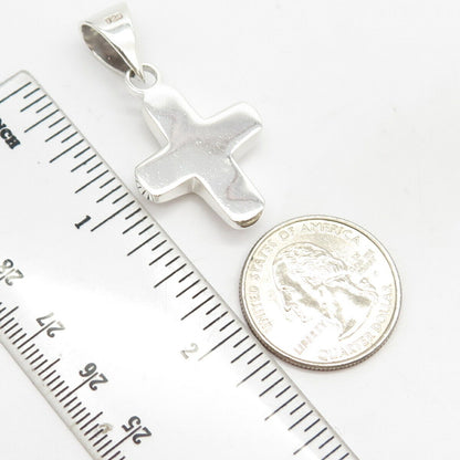 925 Sterling Silver Vintage Hollow Cross Religious Pendant