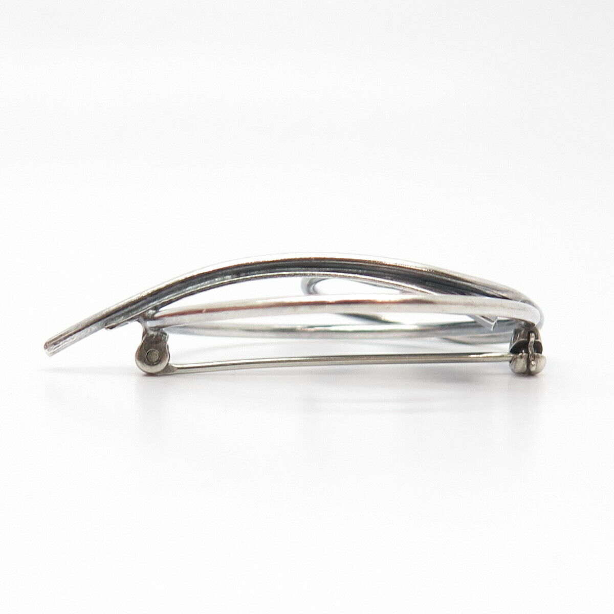 925 Sterling Silver Vintage Abstract Swirl Pin Brooch