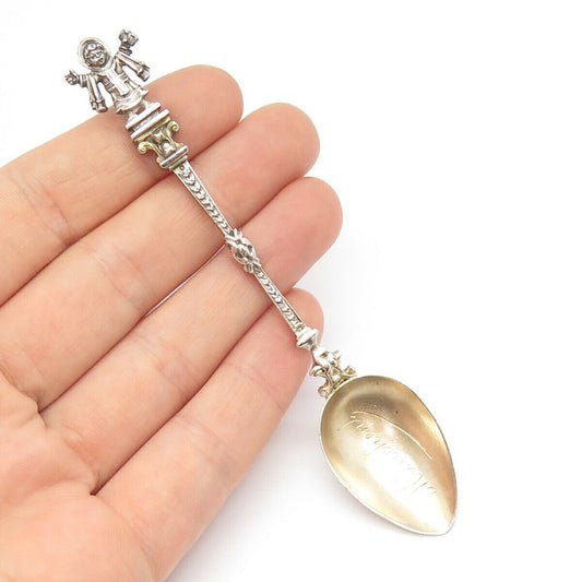 800 Silver 2-Tone Vintage Jesus Religious Tea Spoon