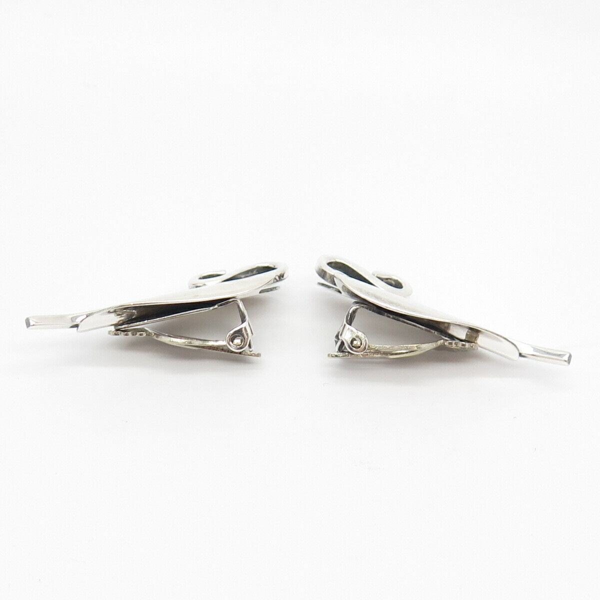 925 Sterling Silver Vintage Leaf Clip On Earrings