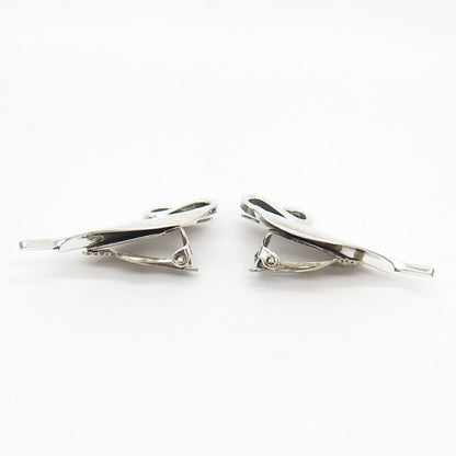 925 Sterling Silver Vintage Leaf Clip On Earrings