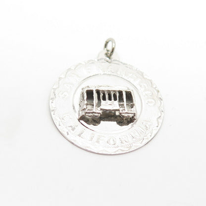 925 Sterling Silver Vintage ASCO "San Francisco California" Cable Car Pendant