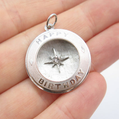 925 Sterling Silver Antique C Z "Happy Birthday" Pendant