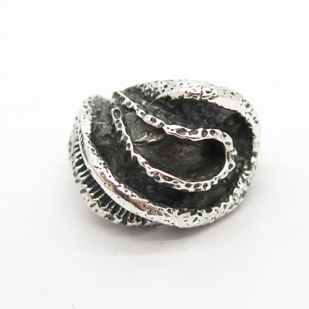 925 Sterling Silver Vintage Modernist Ring Size 4 3/4
