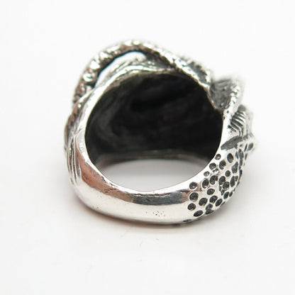 925 Sterling Silver Vintage Modernist Ring Size 4 3/4