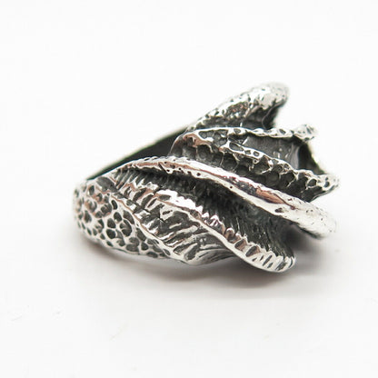 925 Sterling Silver Vintage Modernist Ring Size 4 3/4