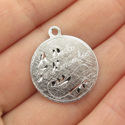 925 Sterling Silver Vintage Griffith & Sons Co "A Date To Remember" Pendant