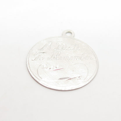 925 Sterling Silver Vintage Griffith & Sons Co "A Date To Remember" Pendant